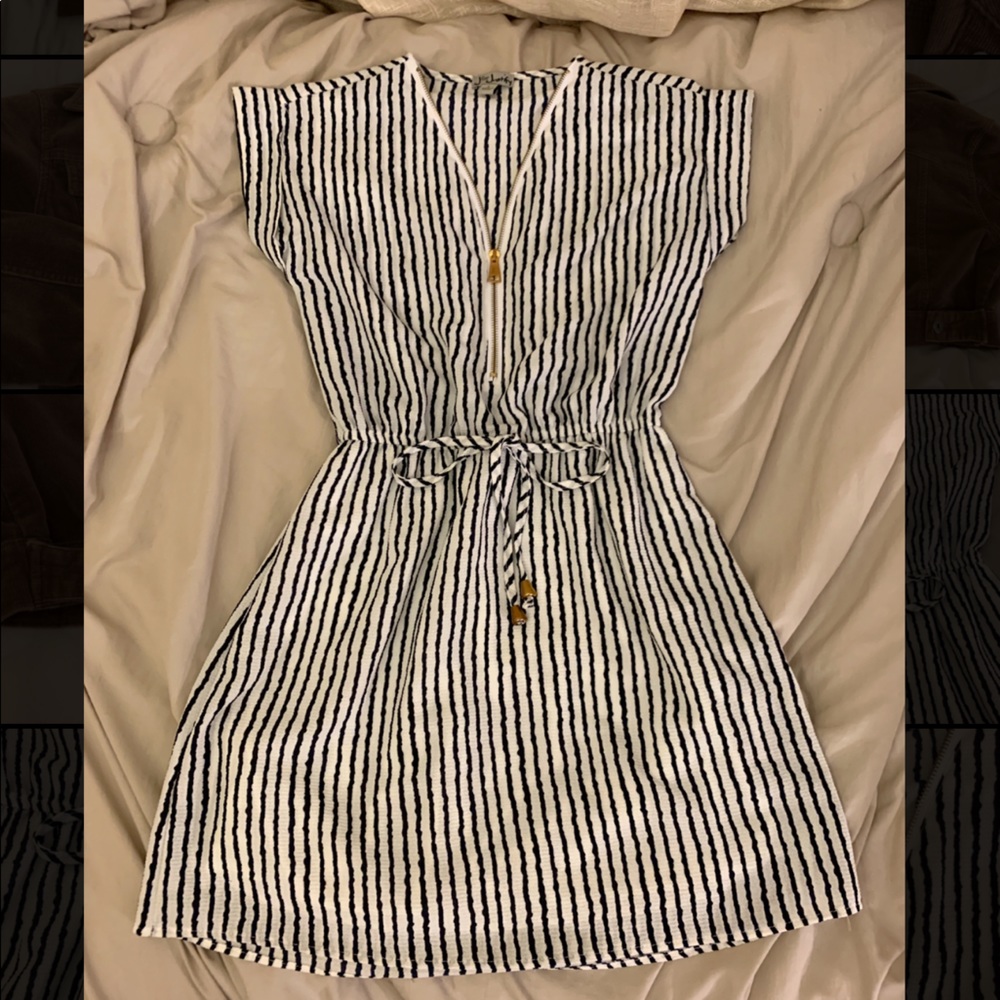 Black and white striped dress